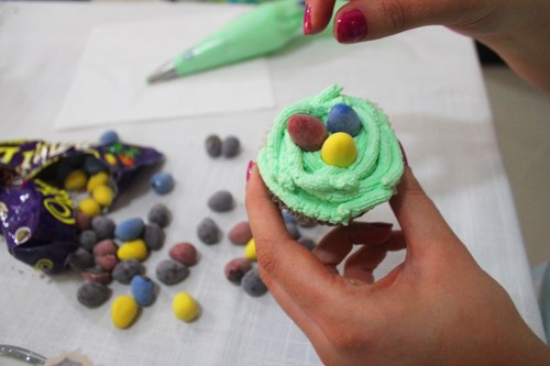 bird nest cupcake