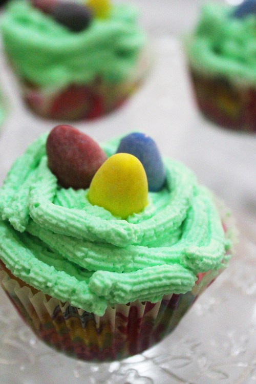bird nest cupcake