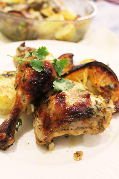 scrumptious oven roasted chicken with herbs and citrus 