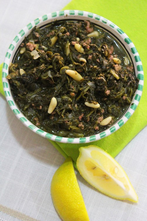 spinach with rice / sbenigh w riz