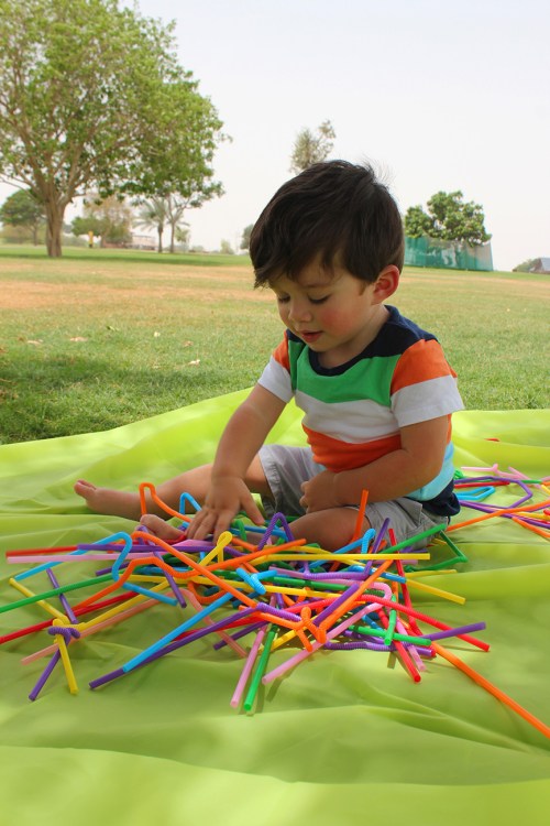 straws statue- fine motor activity