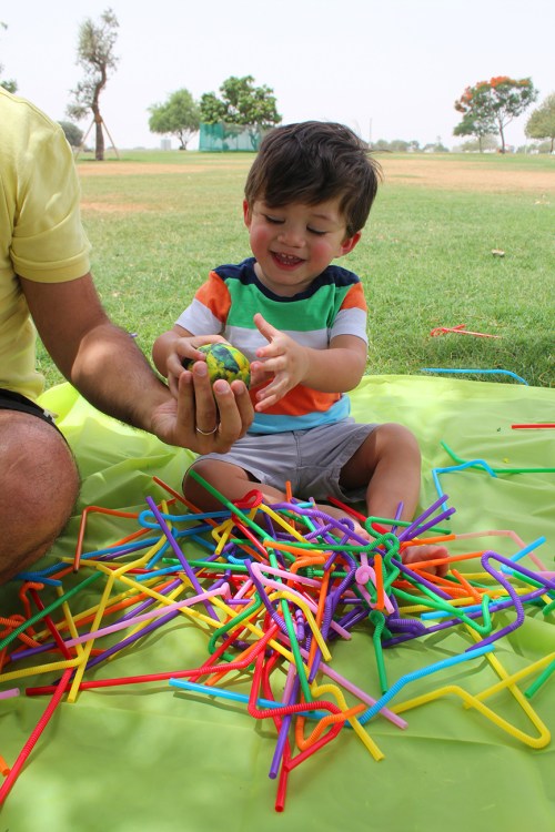 straws statue- fine motor activity