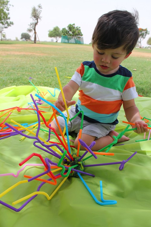 straws statue- fine motor activity