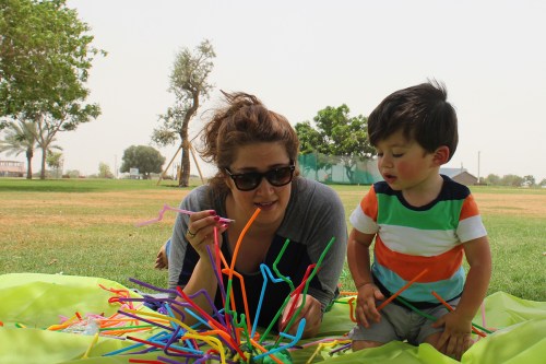 straws sculpture - fine motor activity