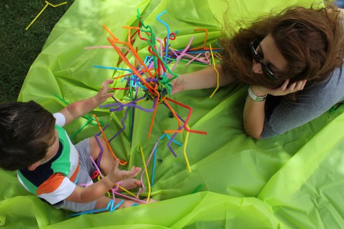 straws sculpture - fine motor activity