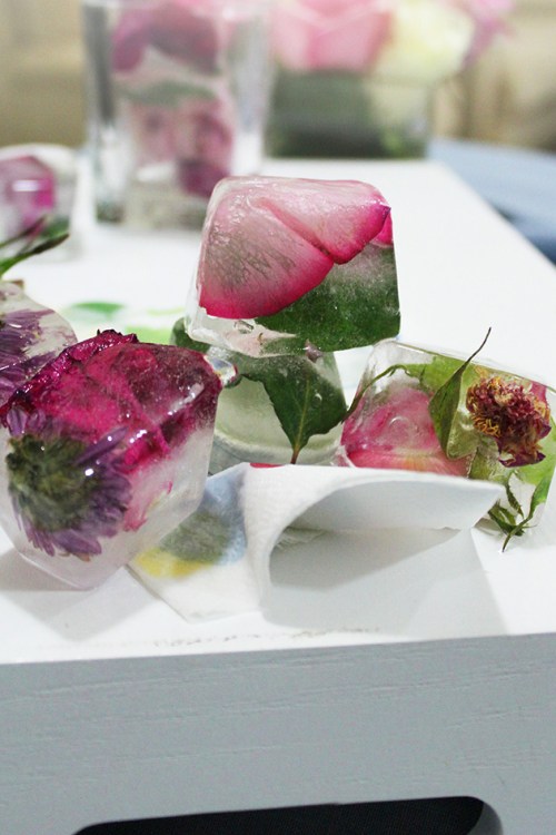 floral ice cubes