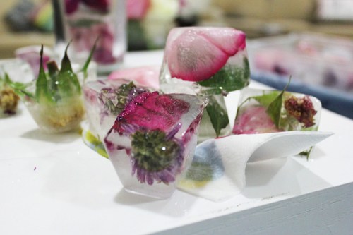 floral ice cubes