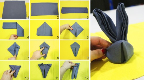 how to fold napkin as bunny