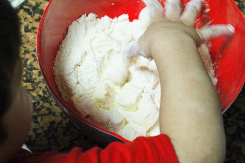 flour and butter cubes
