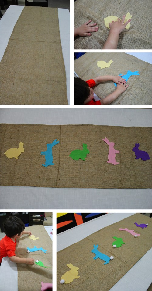 how to make burlap easter bunny runner
