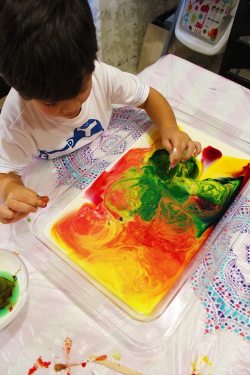 Magic milk and exploding colors experiment