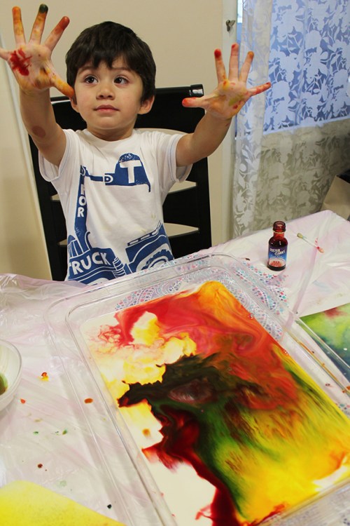 Magic milk and exploding colors experiment