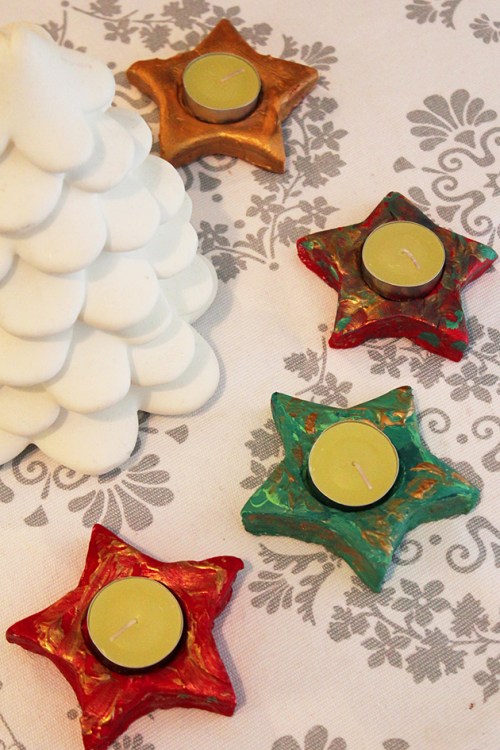 christmas candle holder - DIY