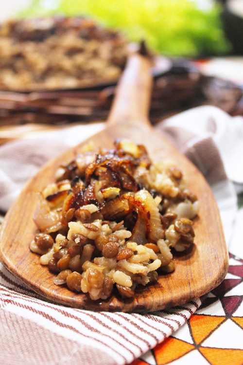 mdardara (vegan lentil and rice pilaf)|marmite et ponpon