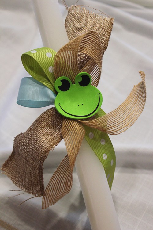 baby frog palm sunday candle |marmite et ponpon