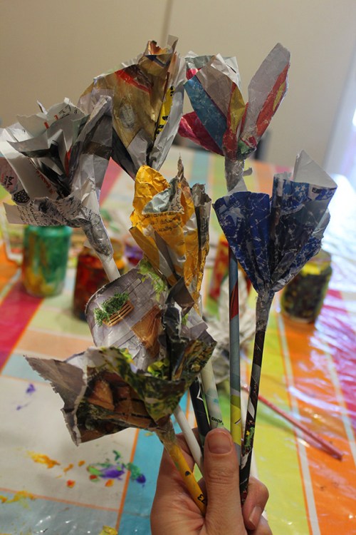 19-Magazine flowers & food jar vase - recycling craft|marmite et ponpon