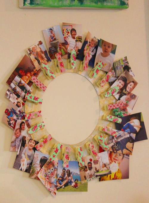 5- clothpins wall frame DIY|marmite et ponpon