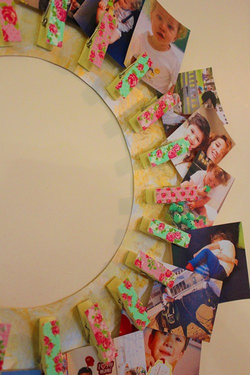 clothpins wall frame DIY|marmite et ponpon