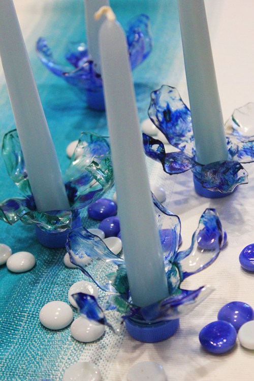 plastic bottle candle holder recycling craft| marmite et ponpon