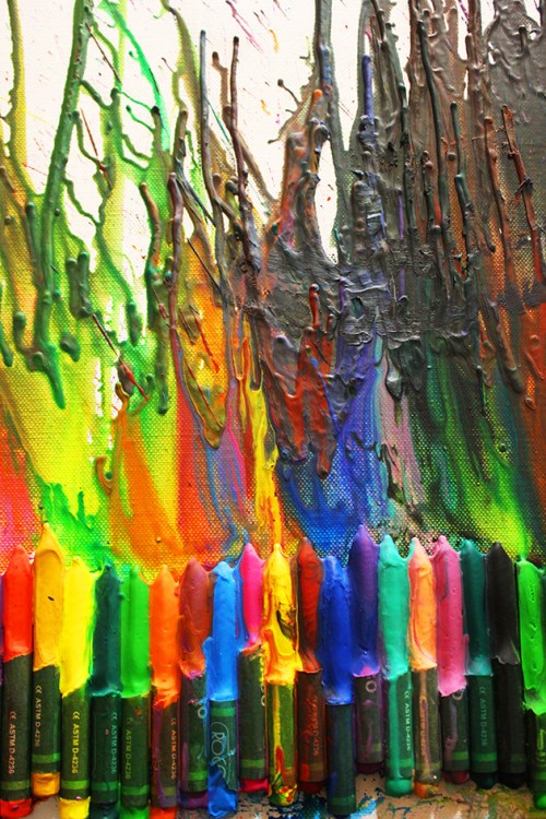 melting crayons art |marmite et ponpon
