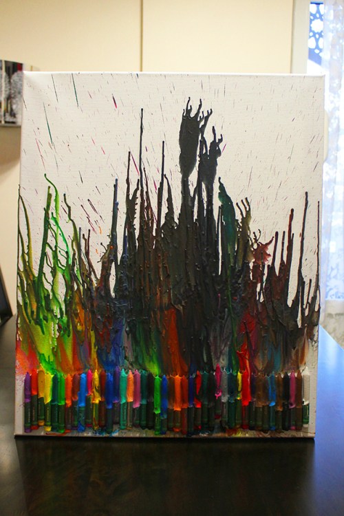 melting crayons art project | marmite et ponpon