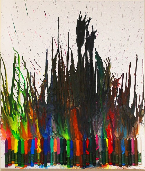 melting crayons art project|marmite et ponpon